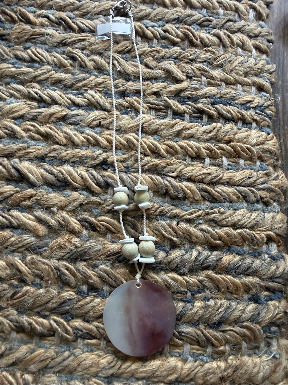 Beige & Brown Shell Pendant Necklace